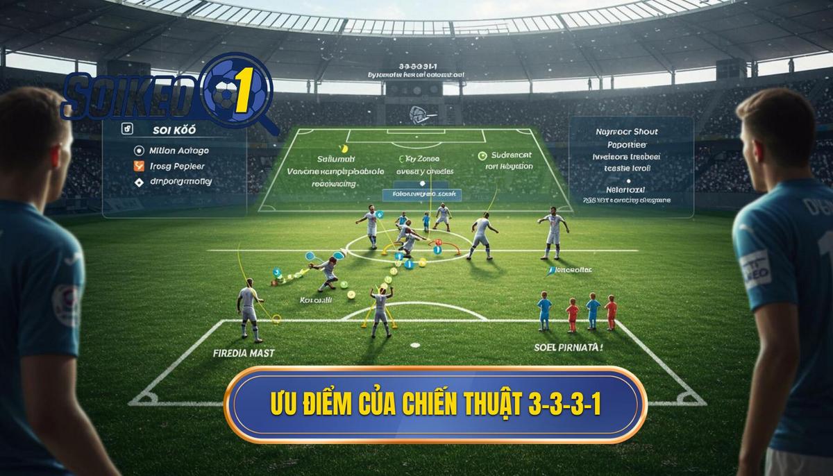 Ưu điểm vượt trội của Chiến thuật bóng đá 3-3-3-1